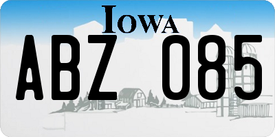 IA license plate ABZ085