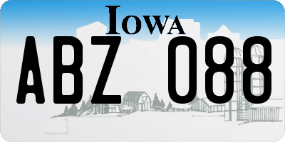 IA license plate ABZ088