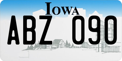 IA license plate ABZ090
