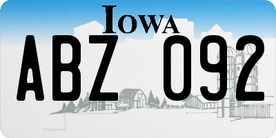 IA license plate ABZ092