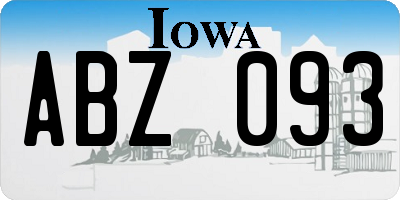 IA license plate ABZ093