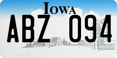 IA license plate ABZ094