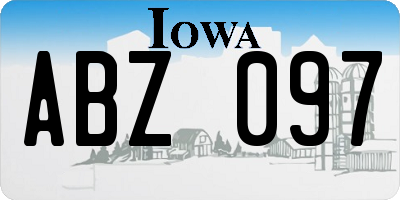 IA license plate ABZ097