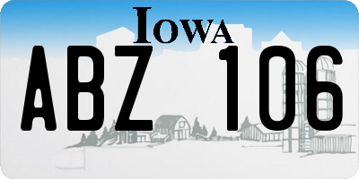 IA license plate ABZ106