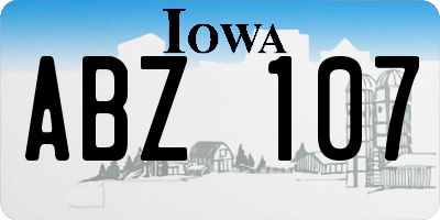 IA license plate ABZ107
