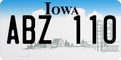 IA license plate ABZ110