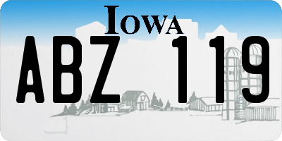 IA license plate ABZ119