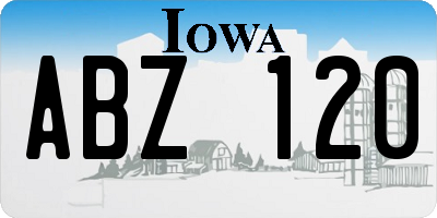 IA license plate ABZ120