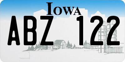 IA license plate ABZ122