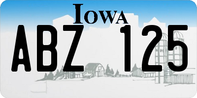 IA license plate ABZ125