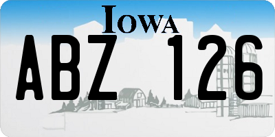 IA license plate ABZ126
