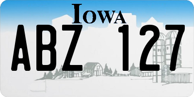 IA license plate ABZ127