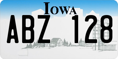 IA license plate ABZ128