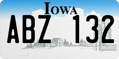 IA license plate ABZ132