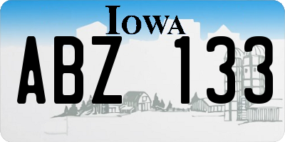 IA license plate ABZ133