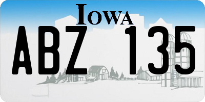 IA license plate ABZ135