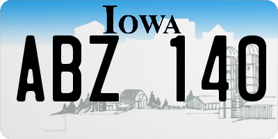 IA license plate ABZ140
