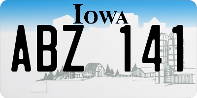 IA license plate ABZ141