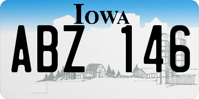 IA license plate ABZ146