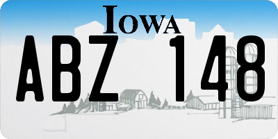 IA license plate ABZ148