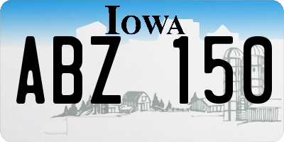 IA license plate ABZ150
