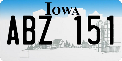 IA license plate ABZ151