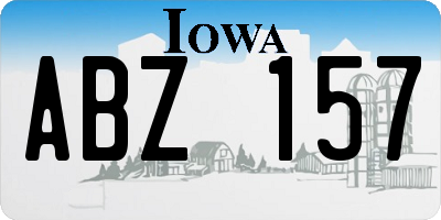 IA license plate ABZ157