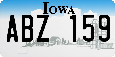 IA license plate ABZ159