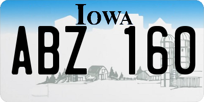 IA license plate ABZ160