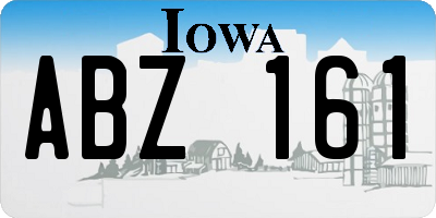 IA license plate ABZ161