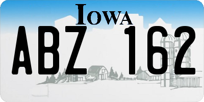 IA license plate ABZ162