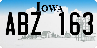 IA license plate ABZ163