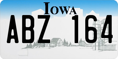 IA license plate ABZ164