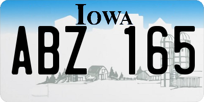 IA license plate ABZ165