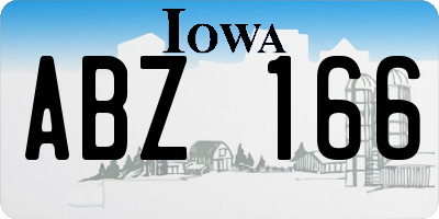 IA license plate ABZ166