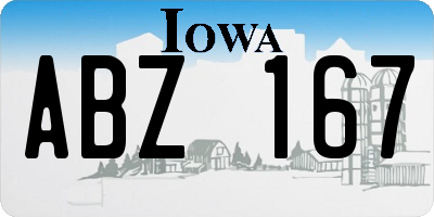 IA license plate ABZ167