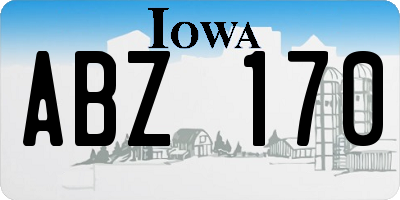 IA license plate ABZ170