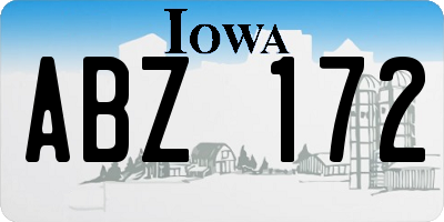 IA license plate ABZ172