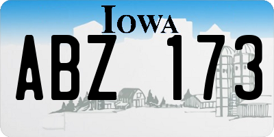 IA license plate ABZ173