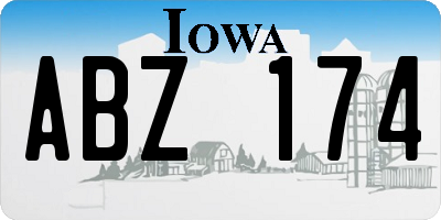 IA license plate ABZ174