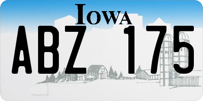 IA license plate ABZ175
