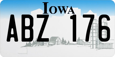 IA license plate ABZ176
