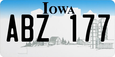 IA license plate ABZ177