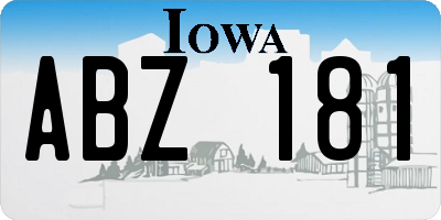 IA license plate ABZ181