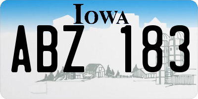 IA license plate ABZ183