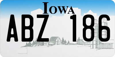 IA license plate ABZ186