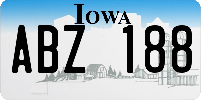 IA license plate ABZ188