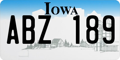 IA license plate ABZ189