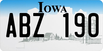 IA license plate ABZ190
