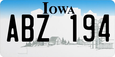 IA license plate ABZ194